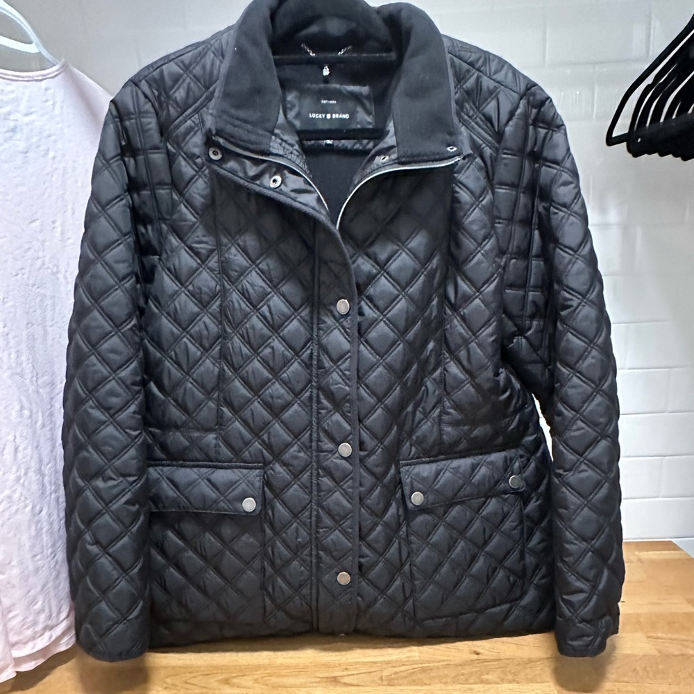 Lucky Brand Black Jacket with Quilted Design